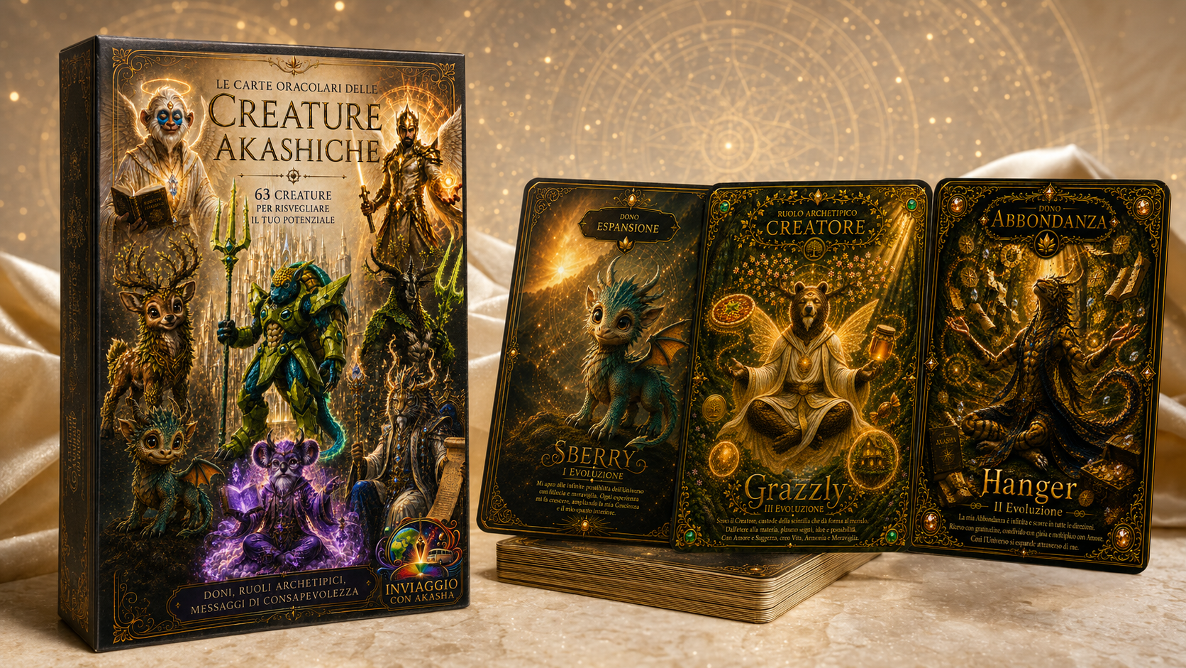 Tre Carte Oracolari delle Creature Akashiche